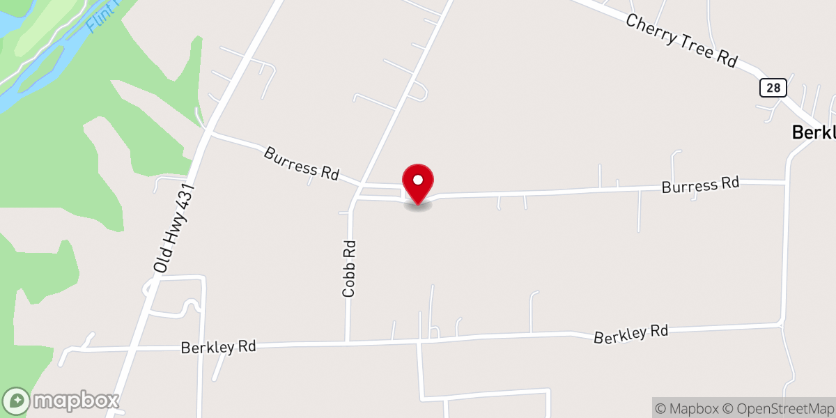 Map showing location of Liberty Primitive Baptist Church