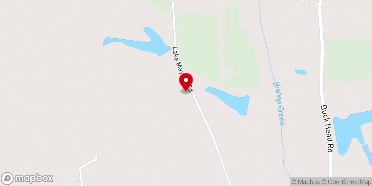 Map showing location of Big Oak Church