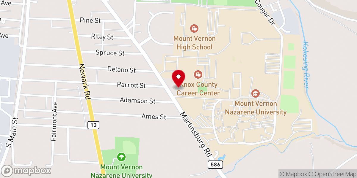 Map showing location of North Central Ohio Church-District