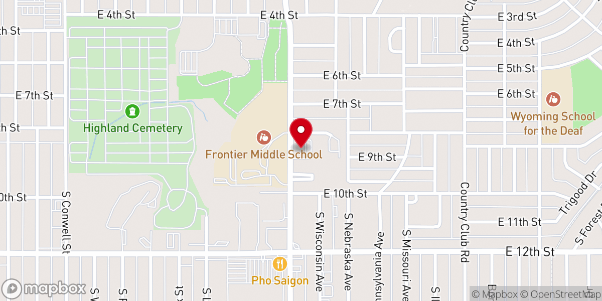 Map showing location of Wellsprings Vineyard Church Casper
