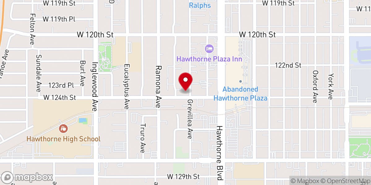 Map showing location of Foursquare Church of Hawthorne