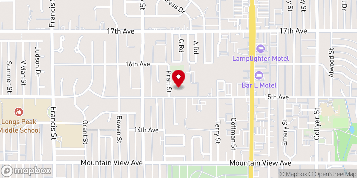 Map showing location of Bethlehem Lutheran Church