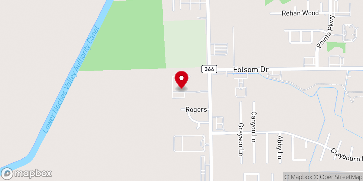 Map showing location of Beaumont's First Baptist Church