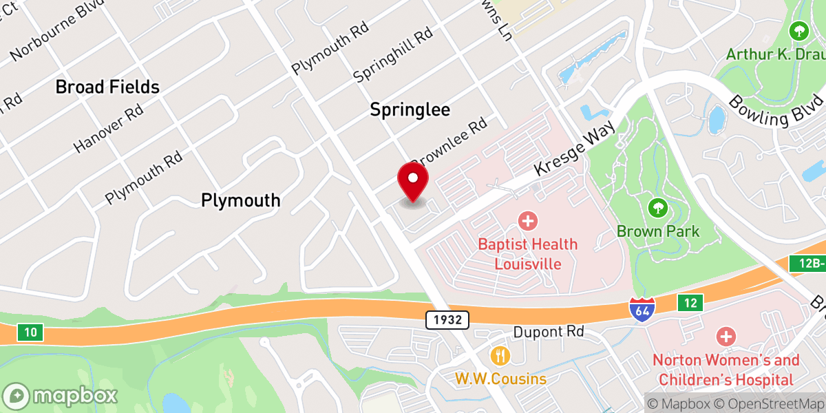 Map showing location of Friends Meeting House of Louisville
