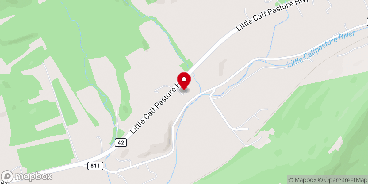 Map showing location of Peoples Baptist Church