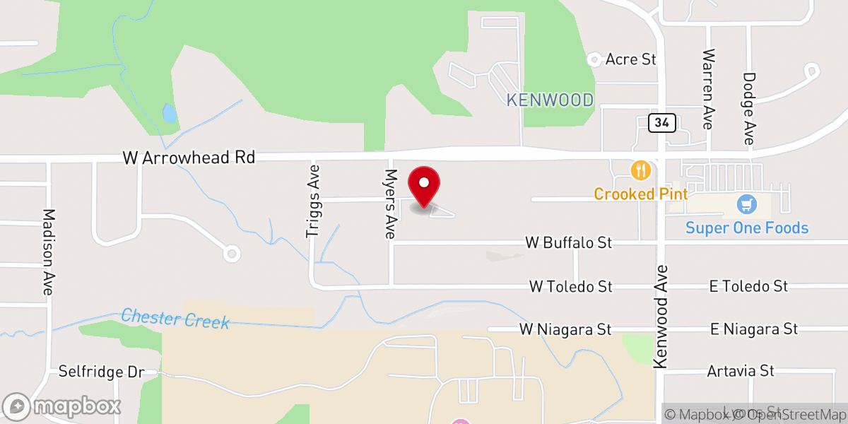 Map showing location of Kenwood Lutheran Church