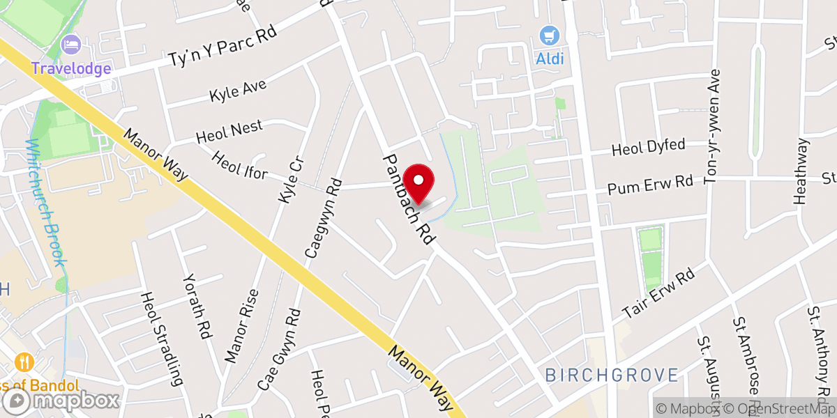 Map showing location of St Thomas Church