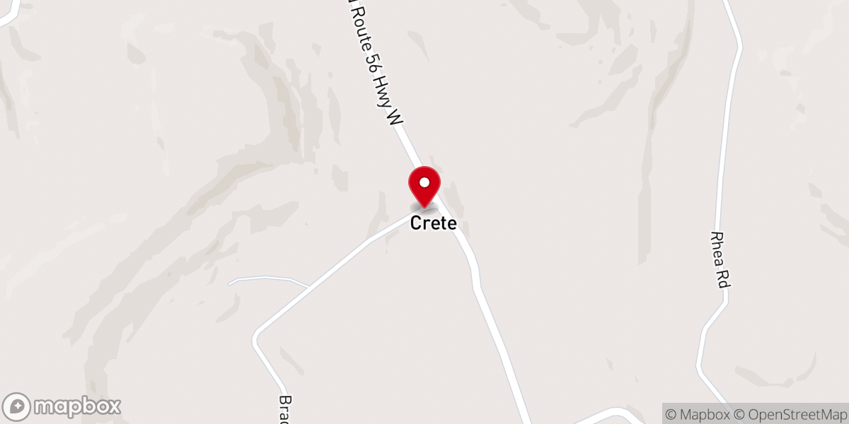 Map showing location of Crete Presbyterian Church