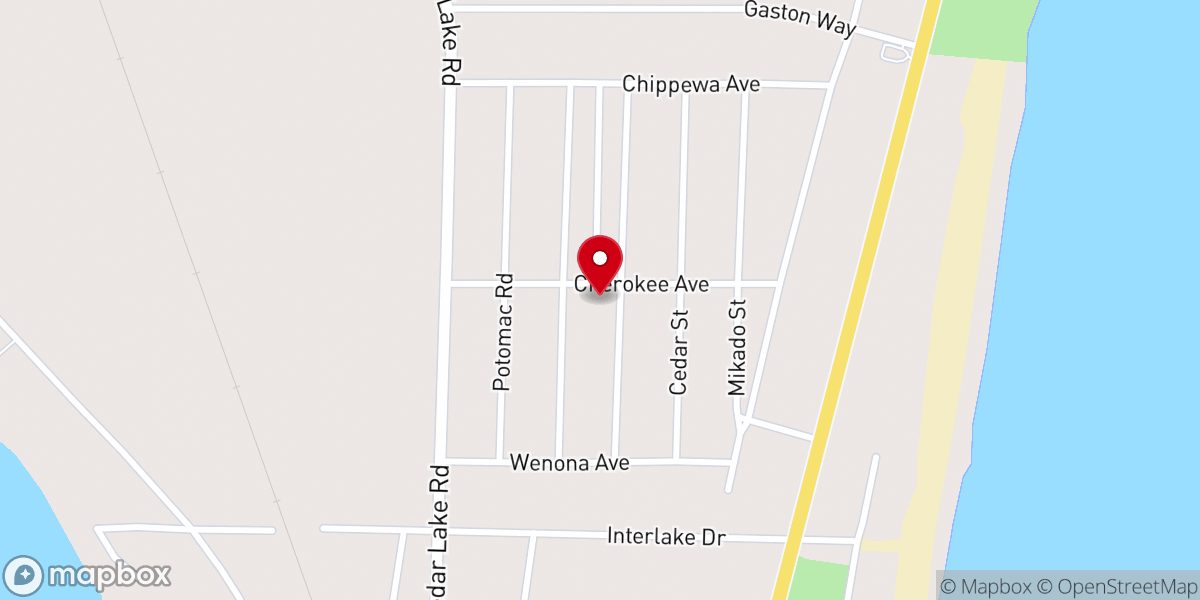Map showing location of Huron Church