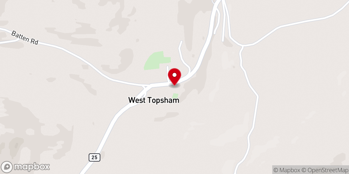 Map showing location of West Topsham Community Church