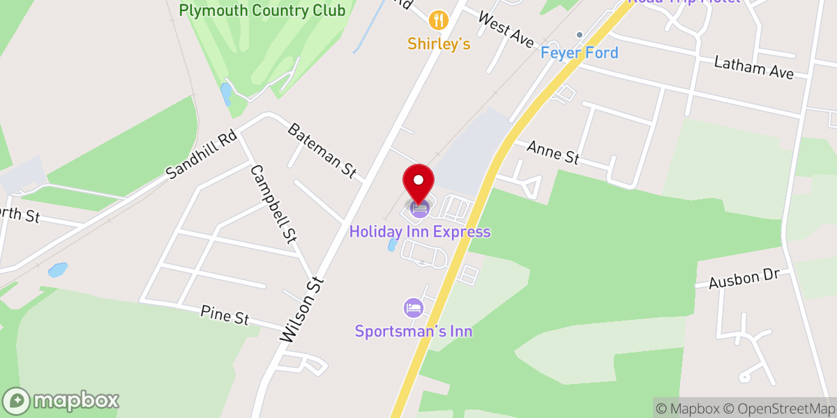 Map showing location of Holiday Inn Express Plymouth by IHG
