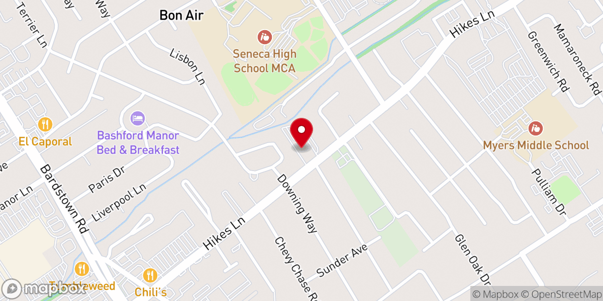 Map showing location of Hikes Point Christian Church