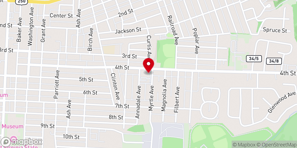 Map showing location of Moundsville Baptist Church