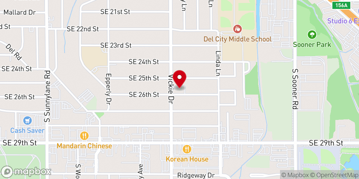 Map showing location of Del City First Church Nazarene