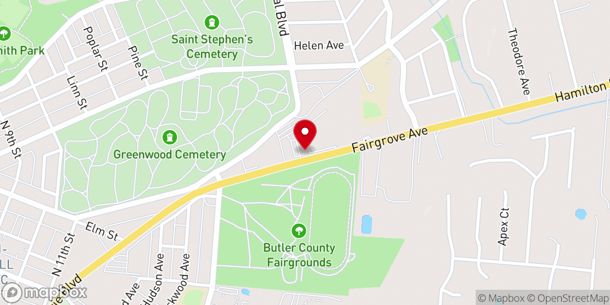 Map showing location of Catholic Charities - Hamilton