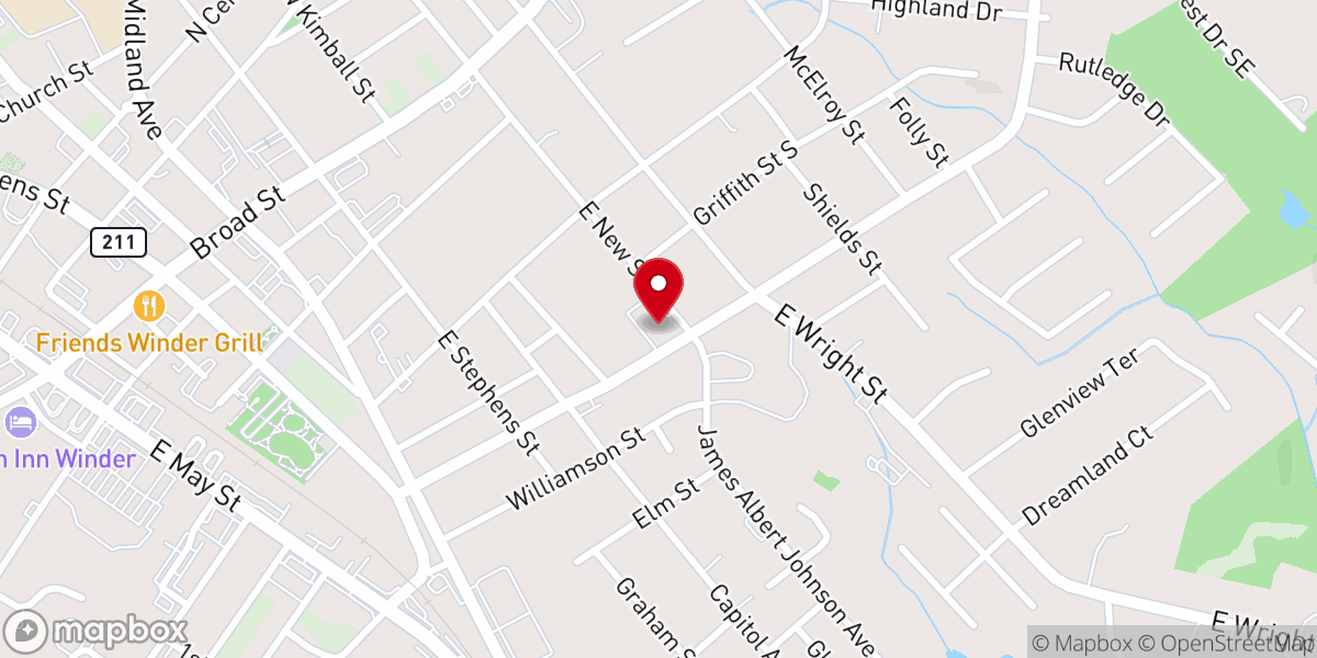 Map showing location of White Oak Spring Baptist Church