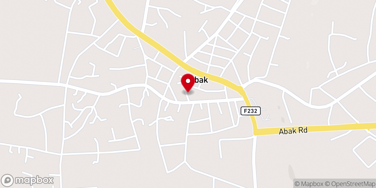 Map showing location of St. Peter's Anglican Church, Abak