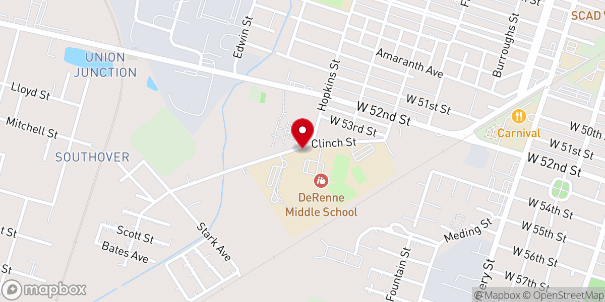 Map showing location of Union Branch Baptist Church