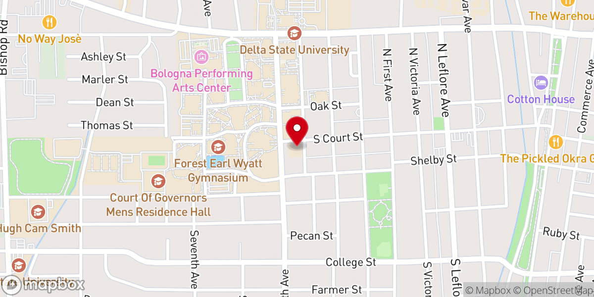 Map showing location of Baptist Student Union
