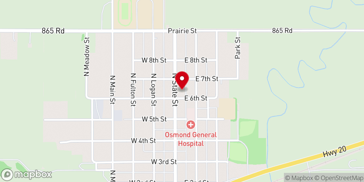Map showing location of United Methodist Church