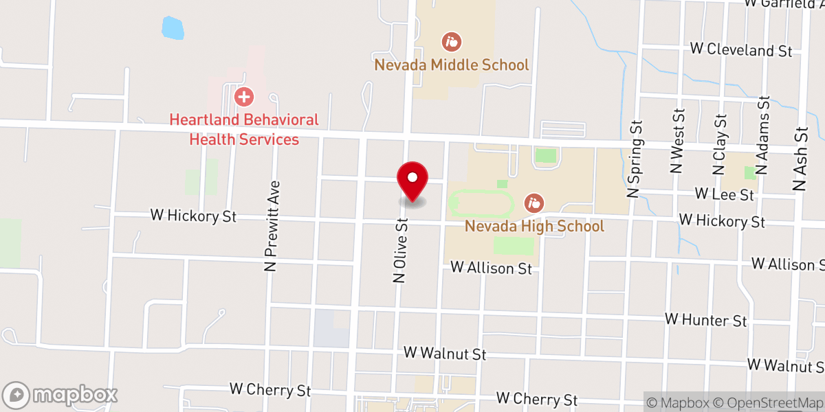 Map showing location of First Presbyterian Church