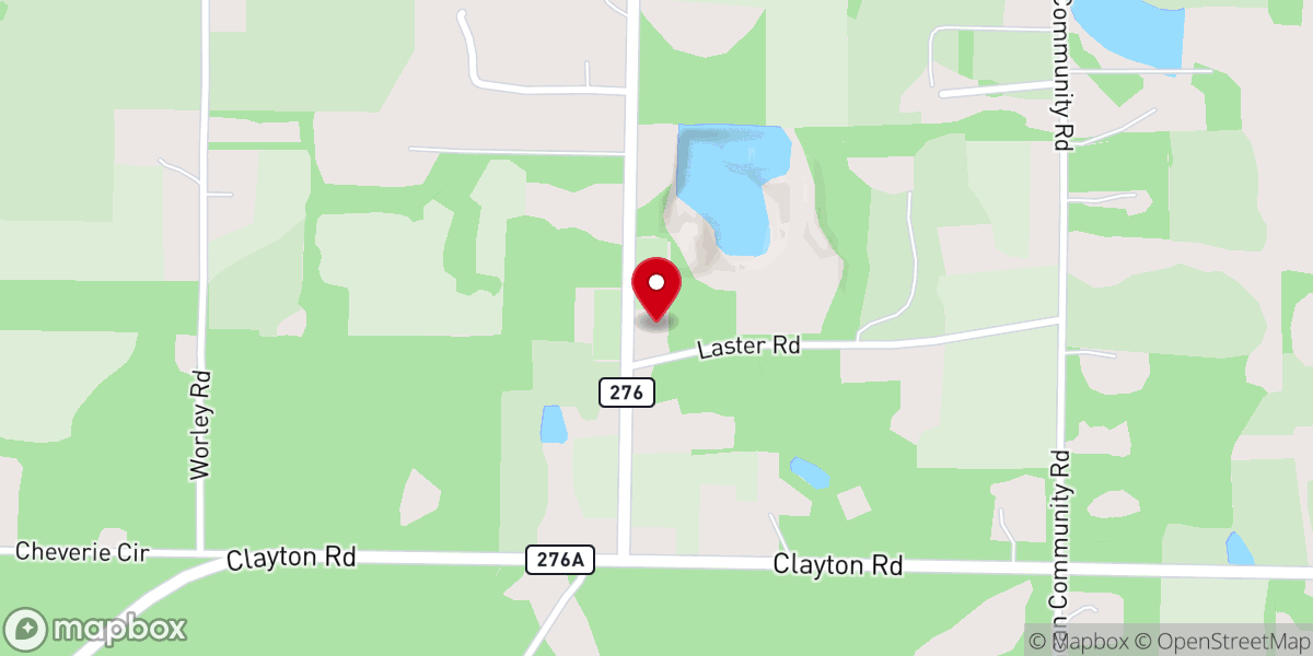 Map showing location of Piney Grove Free Will Baptist