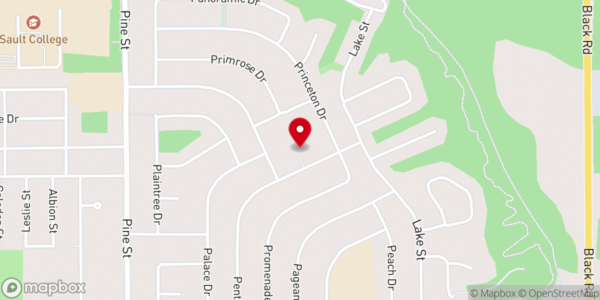 Map showing location of St. Gerard Majella Catholic Church, Sault Sainte Marie