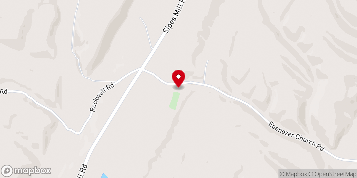 Map showing location of Ebenezer Church