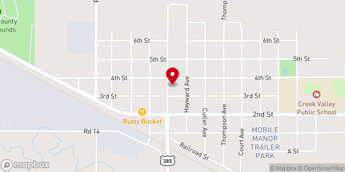 Map showing location of United Methodist Church