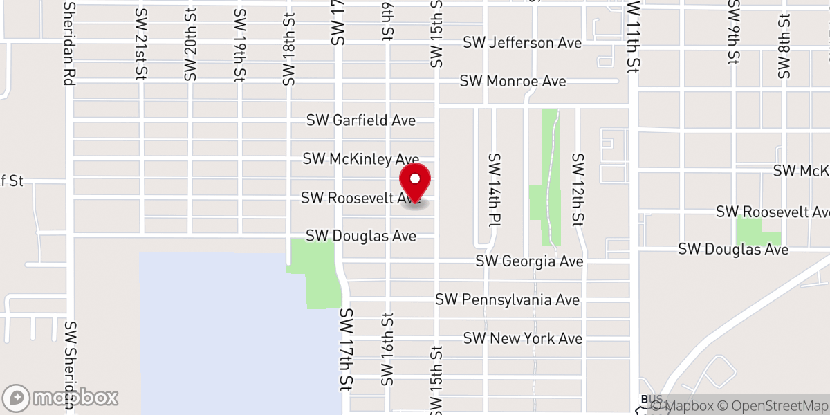 Map showing location of St John's Missionary Baptist Church