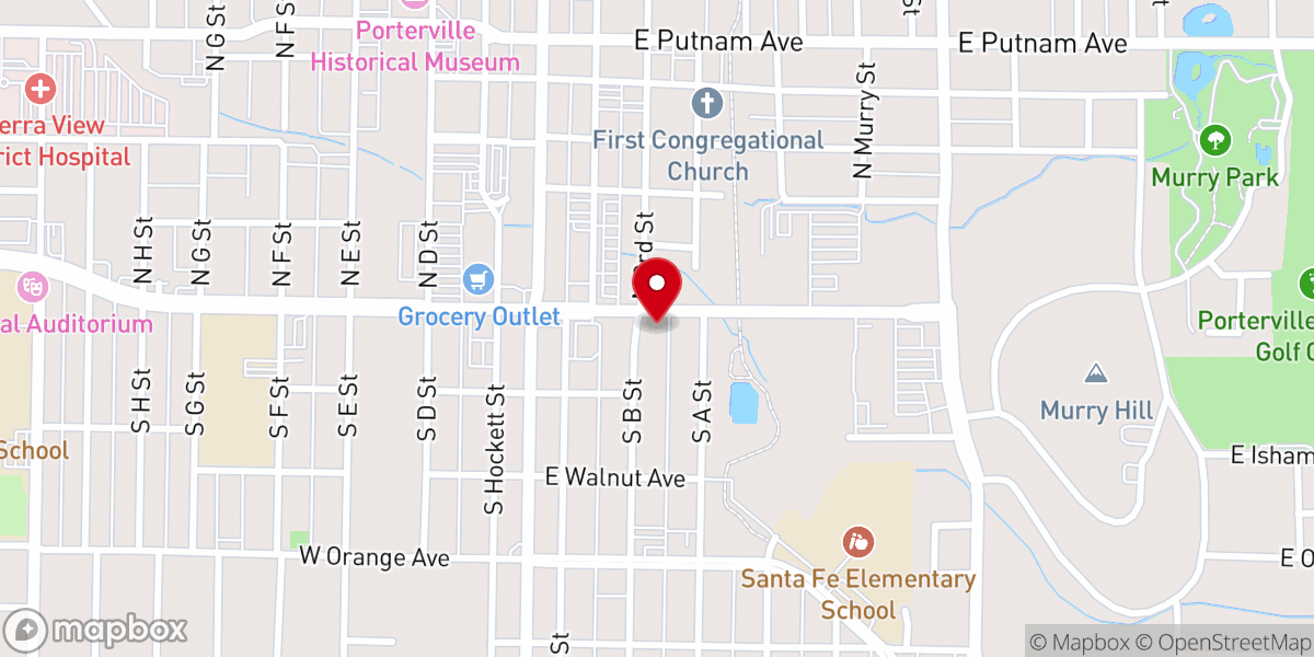 Map showing location of First Assembly of God Church