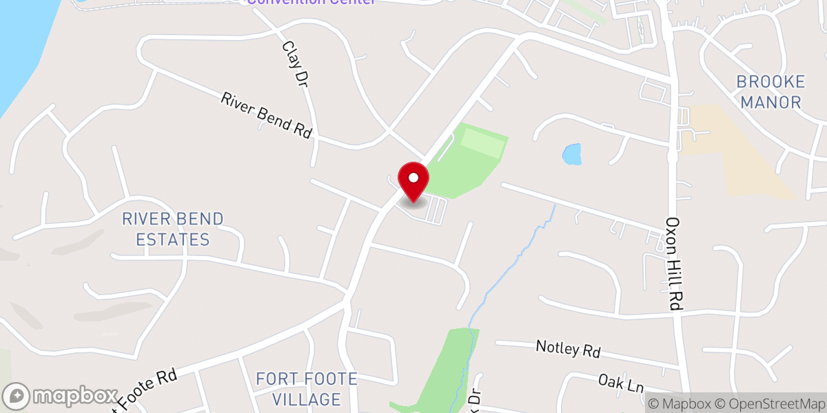 Map showing location of Fort Foote Baptist Church