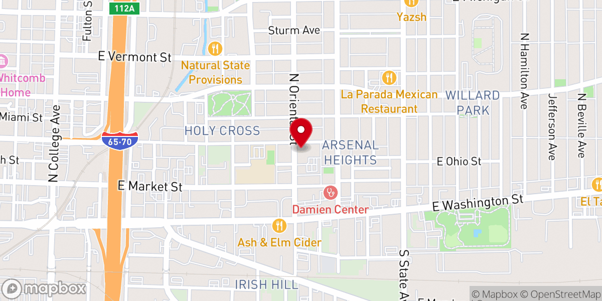 Map showing location of Holy Cross Roman Catholic Church
