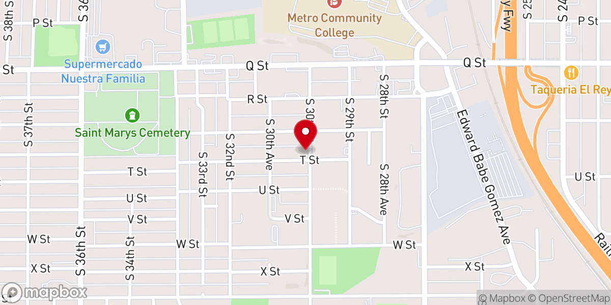 Map showing location of Iglesia de Dios Nebraska