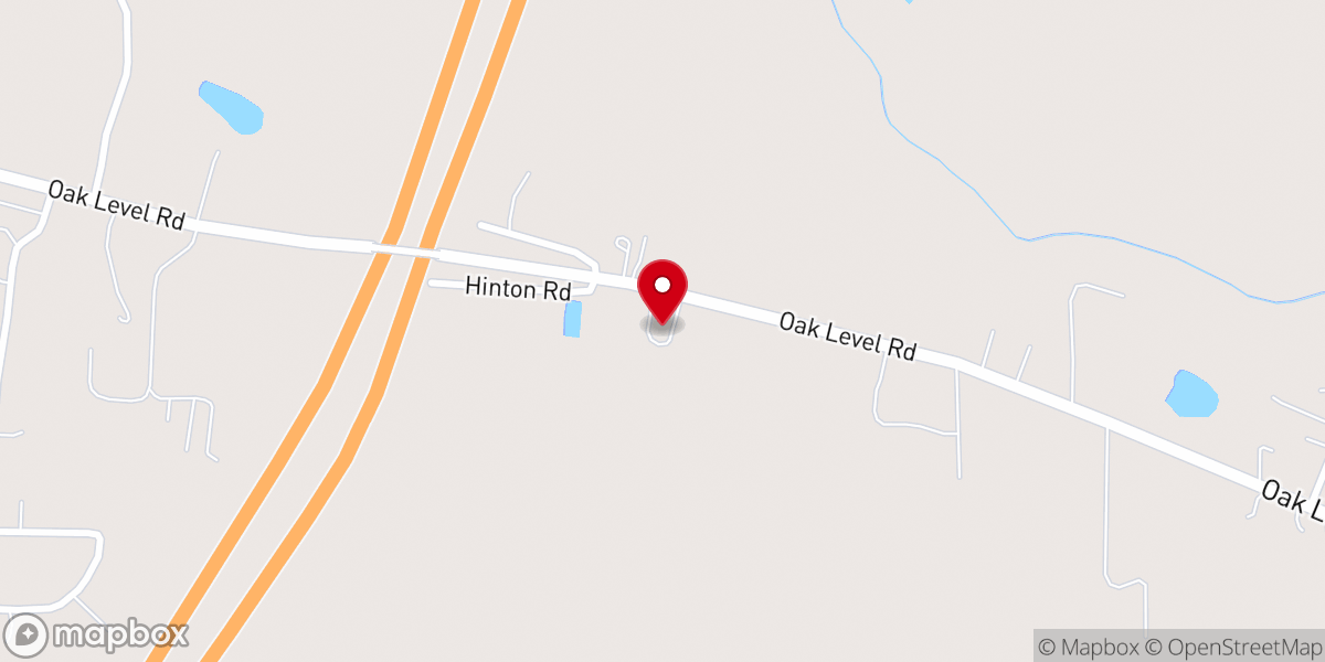 Map showing location of Oak Level Pentecostal Holiness Church