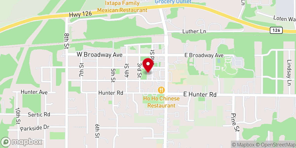 Map showing location of Olivet Baptist Church