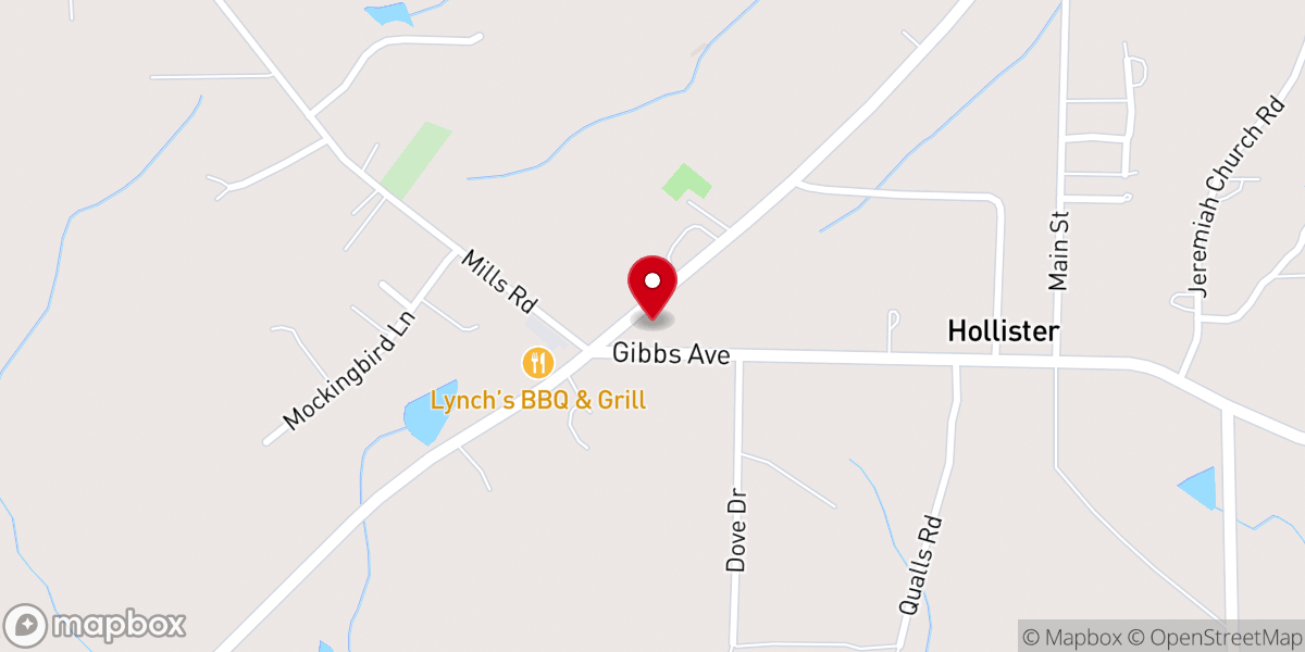 Map showing location of Pine Chapel Baptist Church