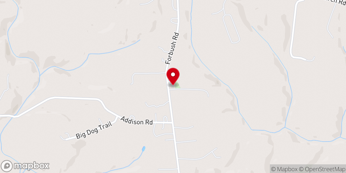Map showing location of New Patterson Grove Faith Church