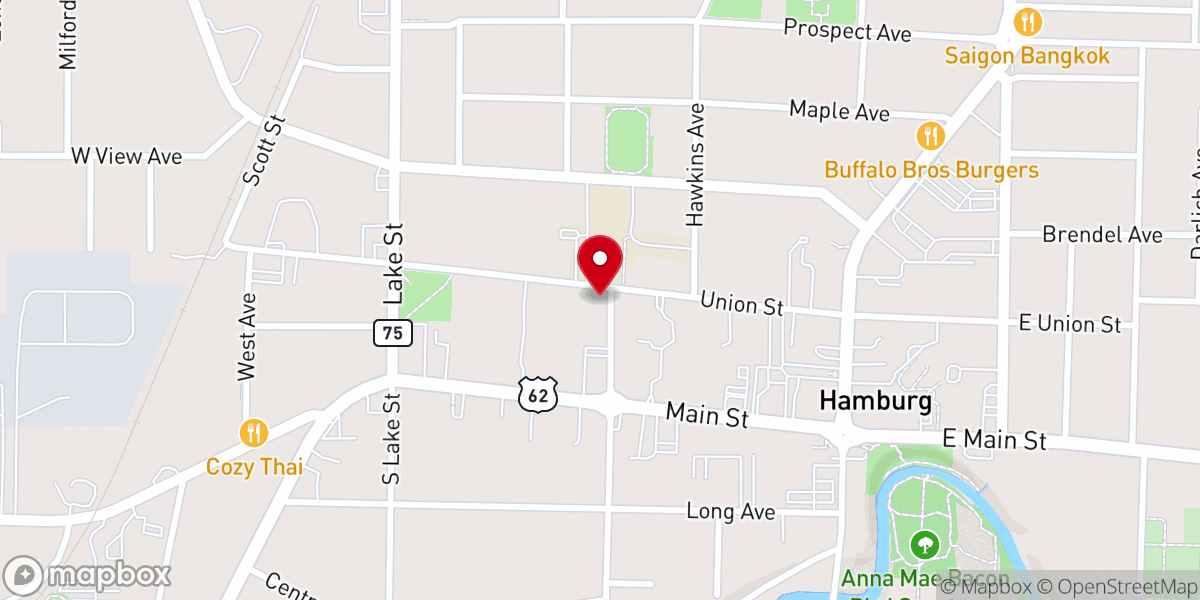 Map showing location of Unitarian Universalist Church