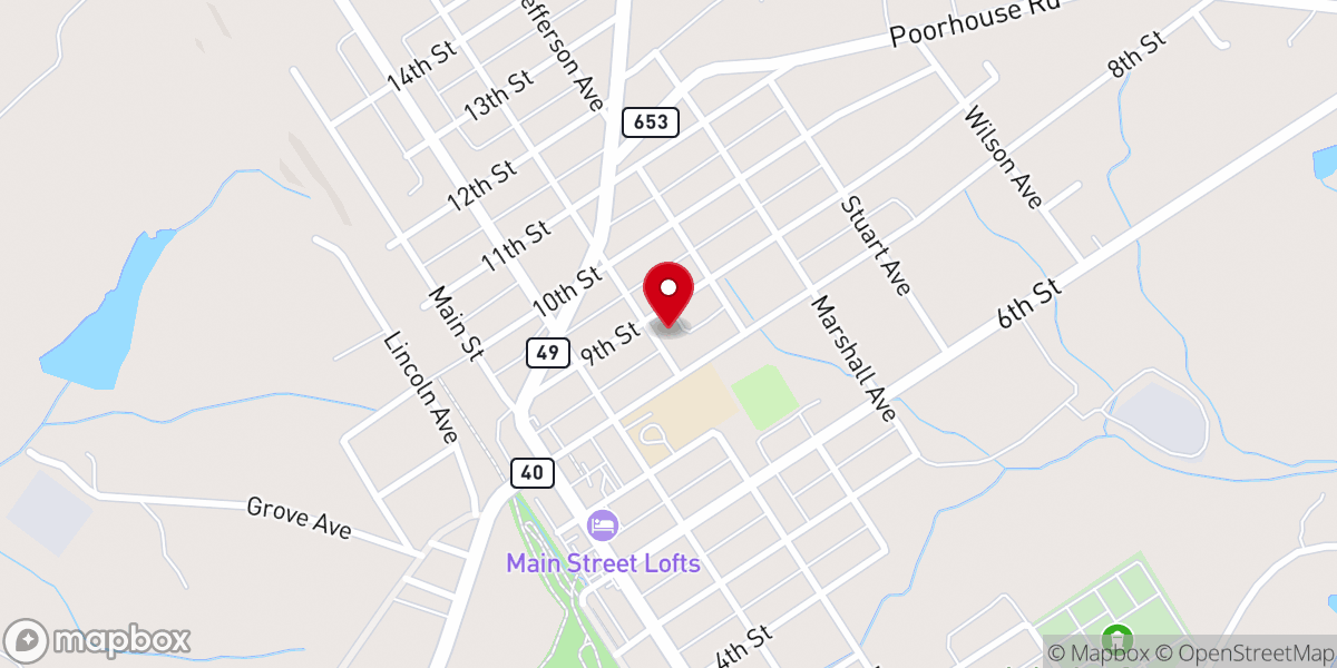 Map showing location of Victoria United Methodist Church