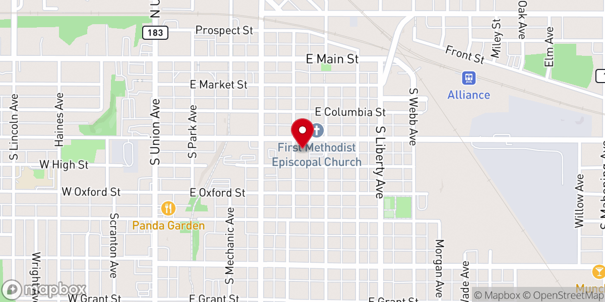Map showing location of St Joseph's Church of Alliance