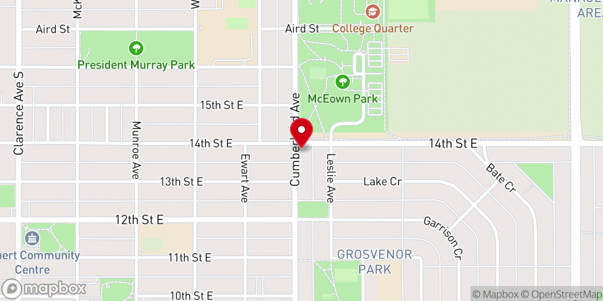 Map showing location of Grosvenor Park United Church
