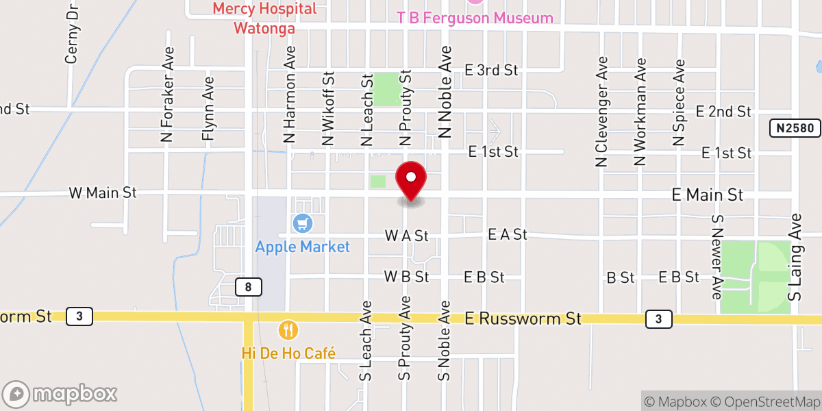 Map showing location of Oasis Church