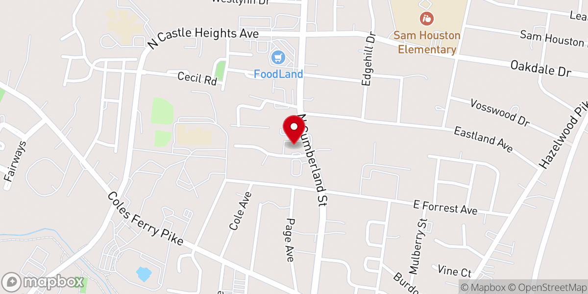 Map showing location of First Church of the Nazarene