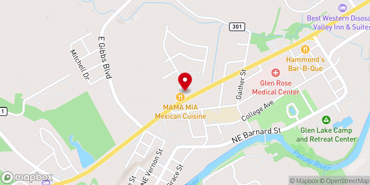 Map showing location of Danna's Donuts