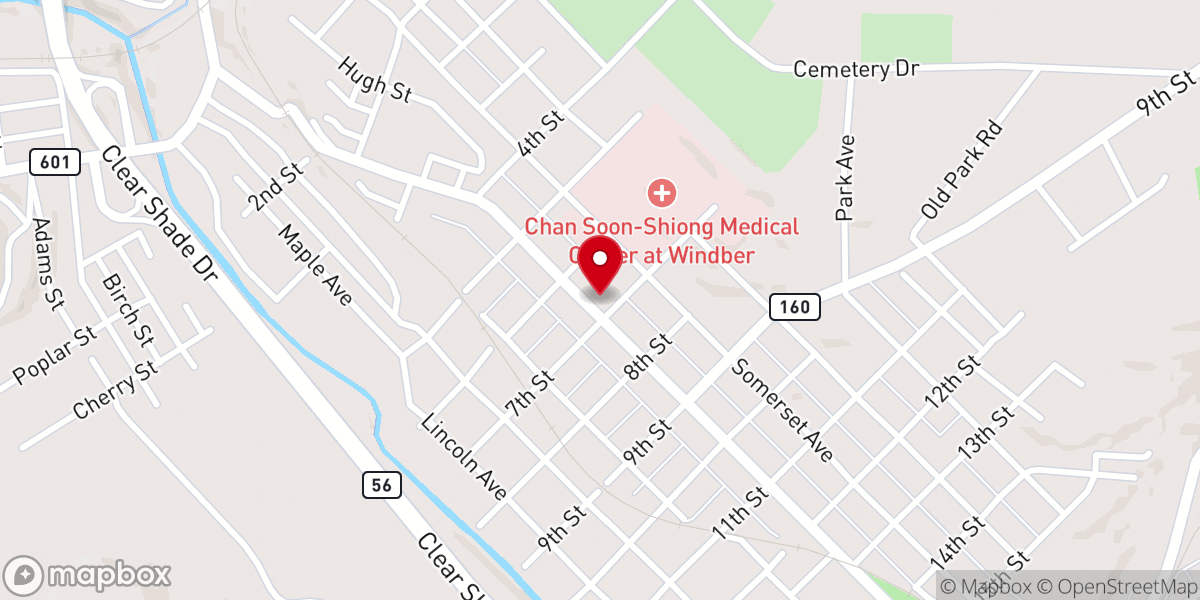 Map showing location of St Elizabeth Ann Seton Church