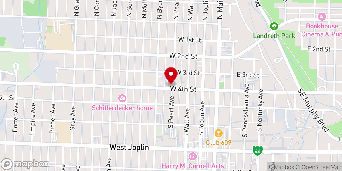 Map showing location of First Christian Church