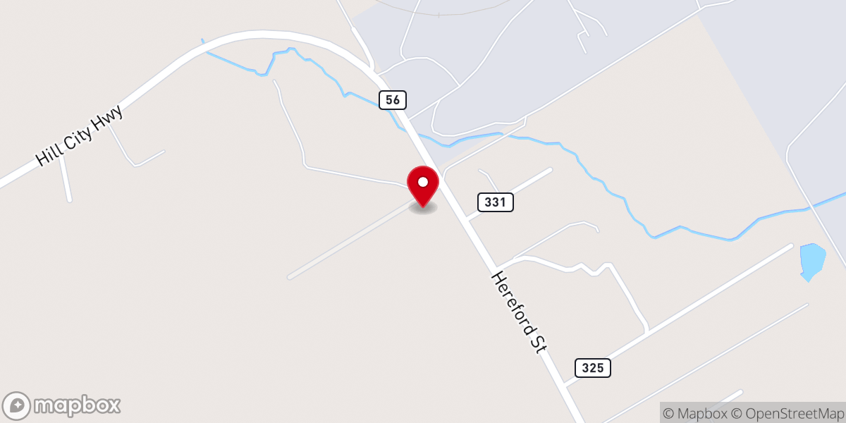 Map showing location of Happy Trails Cowboy Church