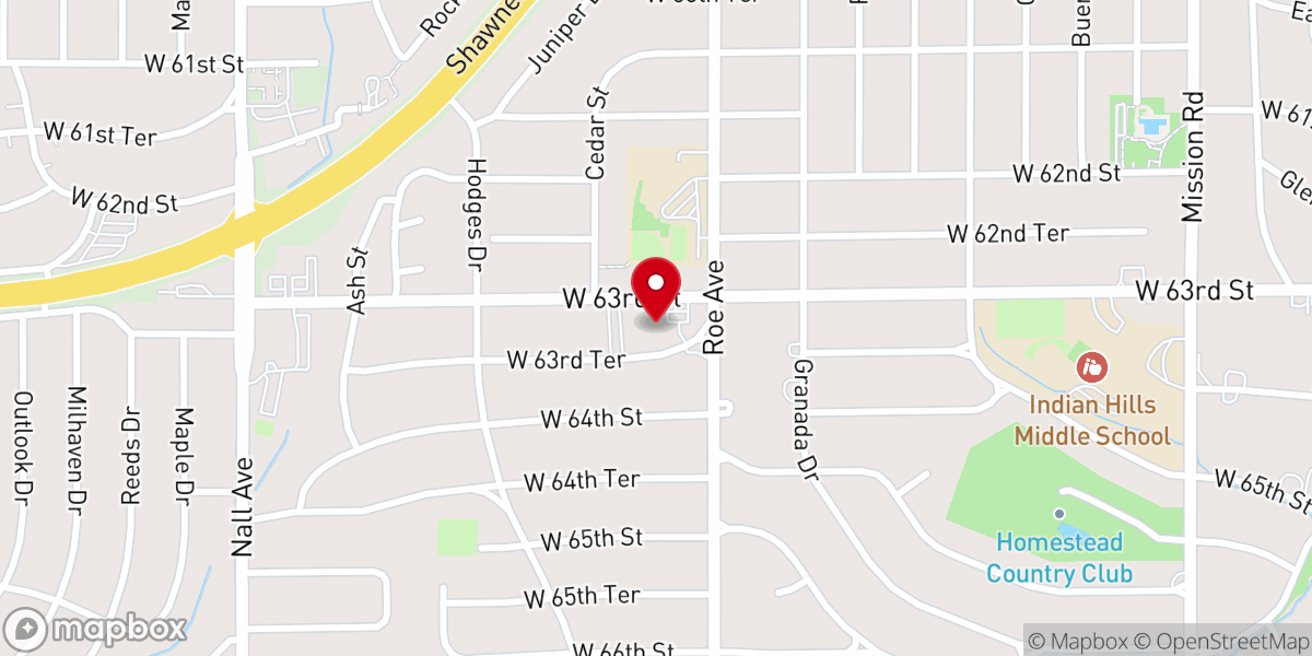 Map showing location of Southminster Presbyterian Church