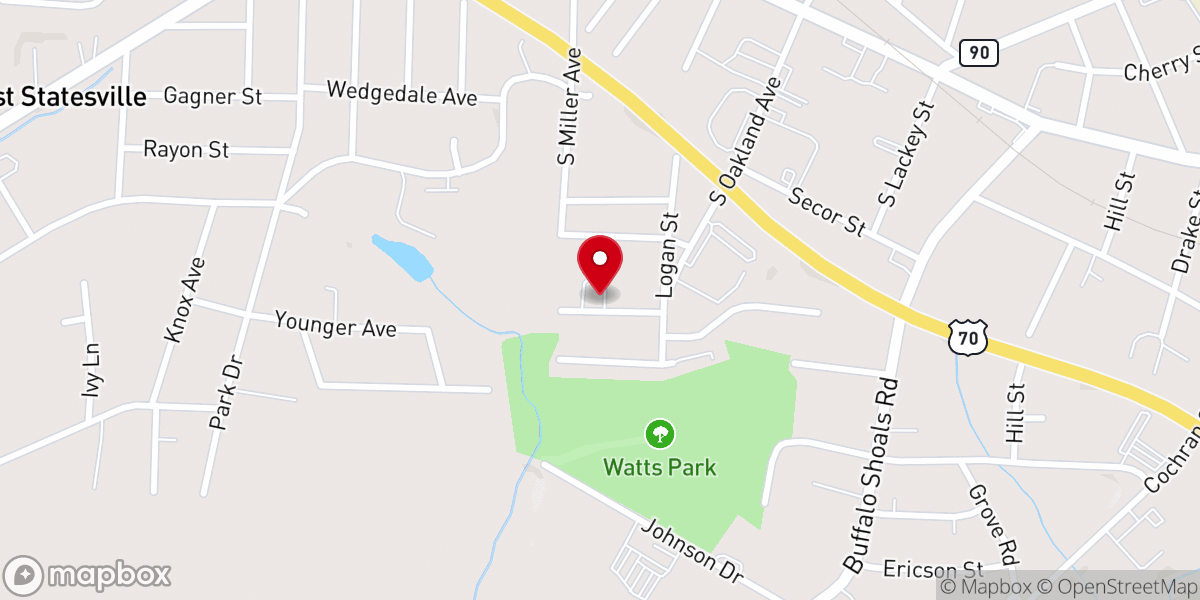 Map showing location of St John's Baptist Church